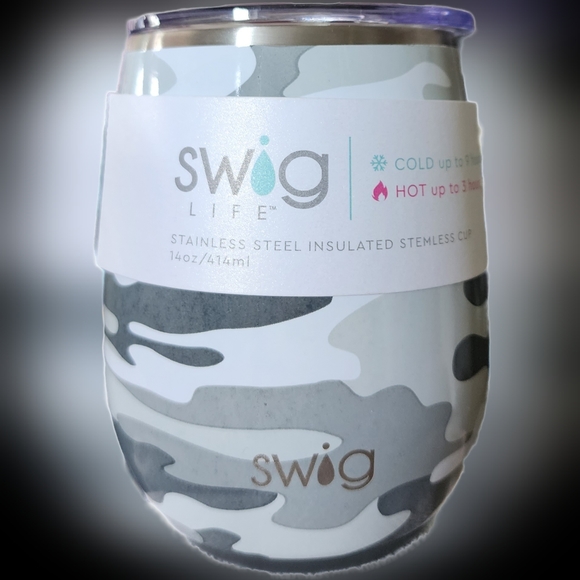 NWT Swig Life 14oz Stemless Insulated Tumbler- Discontinued Color Incognito Camo - Picture 1 of 8